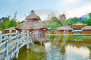 The small pond in Santichon Chinese tea village, Thailand