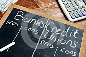 Banks vs. Credit Unions pros and cons. photo