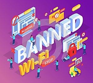 Internet Blocking Isometric Composition