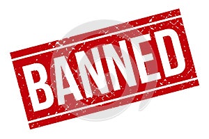 Banned Grunge Rubber Stamp - Vector