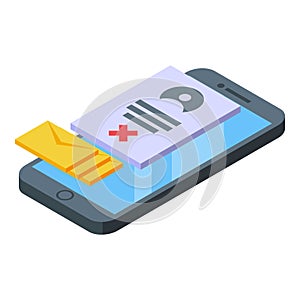 Banned phone user icon isometric vector. Blacklist card