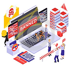 Banned Spyware Isometric Composition photo