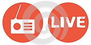 Banner with 2 Buttons: Radio live, Livestream