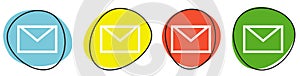 Banner with 4 colorful Buttons: E-Mail