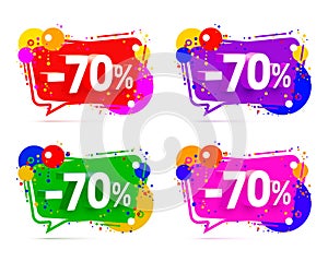 Banner 70 off with share discount percentage