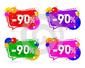 Banner 90 off with share discount percentage.