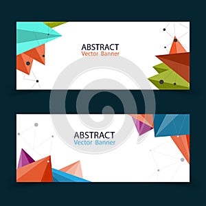 Banner Abstract colorful geometric triangular backgrounds. vector modern flyer.