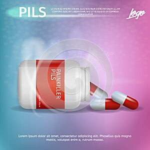 Banner Advertisement Packaging Painkiller Pils