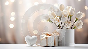 Banner annual celebration of white day: march 14, a month post valentine's, reciprocal gifts express gratitude