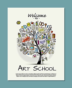 Banner for art school. Concept tree for your design