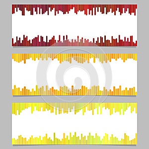 Banner background template design set - horizontal vector graphic from vertical lines on white background