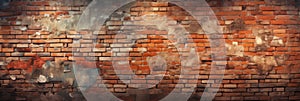 Banner. Background, texture, red old brick wall. Background for the site. AI generative