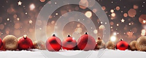 Banner With Beautiful Christmas Balls And Space For Text