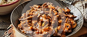 Banner of beef stroganoff food