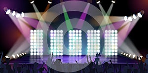 Banner Big Concert Stage Vector Illustration