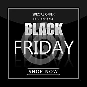 Banner black friday sale. Vector illustration.