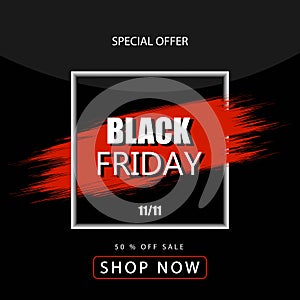 Banner black friday sale. Vector illustration.