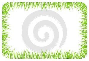 Banner with borders made of green grass