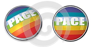 Banner Button Pace/Peace Flag