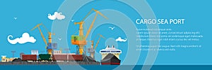 Banner with Cargo Seaport