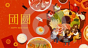 Banner for Chinese reunion dinner photo