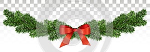 Banner with christmas tree garland and ornaments. for flyers, posters, headers. Vector illustration.Eps10