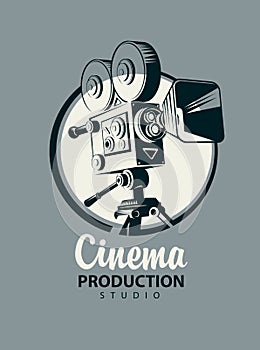 Banner for Cinema production with old movie camera