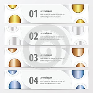 Banner circle style gold, bronze, silver, blue color