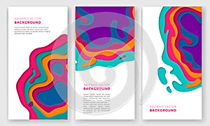 Banner color abstract multi gradient color vector layers effect pattern paper cut