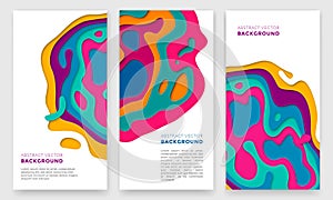 Banner color abstract multi gradient color vector layers effect pattern paper cut