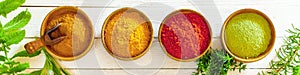 Banner with colourful spices photo