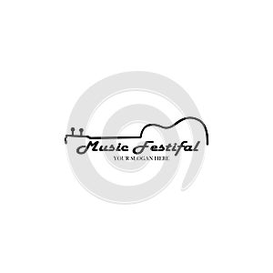 Banner for the concert of classical live music with a guitar, Guitar logo, classic,instrument, musical,rock,sound,acoustic