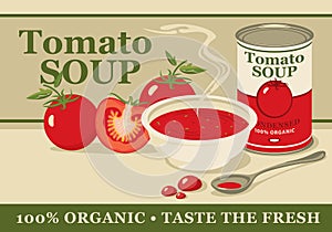 banner for condensed tomato soup with text