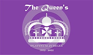 A banner with a crown for the 70th anniversary of the Queen. Vector illustration for design, covers, stickers, social