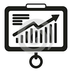 Banner data chart icon simple vector. Digital business