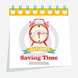Banner for Daylight Saving Time with alarm clock