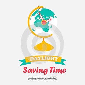 Banner for Daylight Saving Time with globe