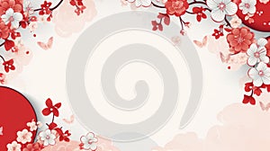 Banner design with abstract pattern in oriental style, cherry blossom, sakura flower