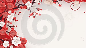Banner design with abstract pattern in oriental style, cherry blossom, sakura flower