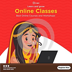 Banner design of best online courses and workshops