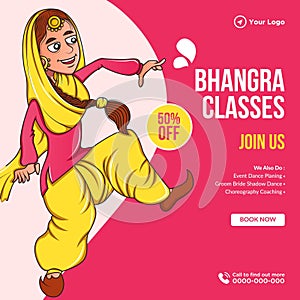 Banner design of bhangra classes