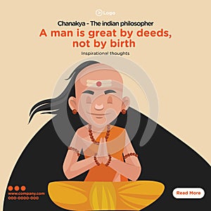 Banner design of chanakya the indian philosopher