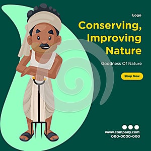 Banner design of conserving, improving nature