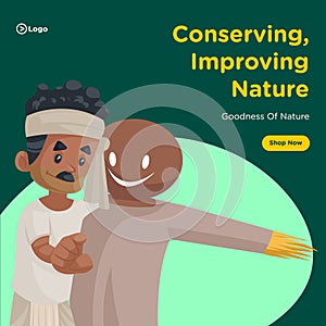 Banner design of conserving, improving nature