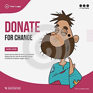 Banner design of donate for change