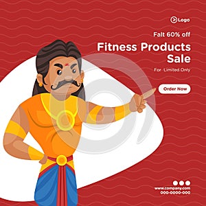 Banner design of fitness products sale