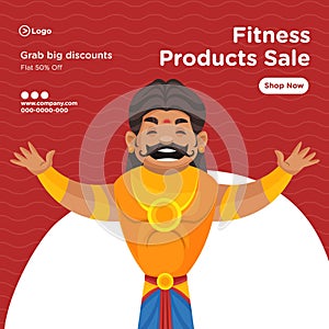 Banner design of fitness products sale