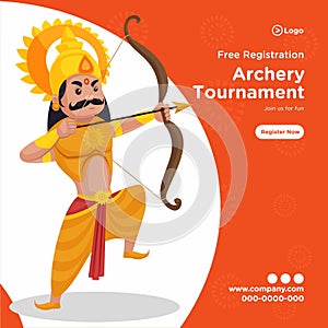 Banner design of free registration of archery tournament