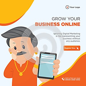 Banner design of grow your business online