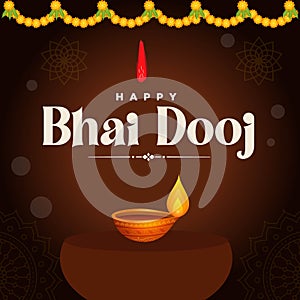 Banner design of happy bhai dooj